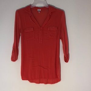 Splendid Coral three tab soft blouse top XS